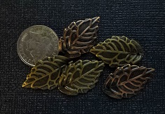 bronze leaves 2   charms pack 5  approx 2cm Limited qty
